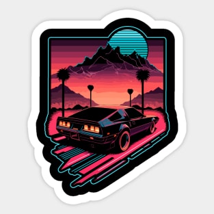 1980s Cyber Summer's Night Rider by gnarly Sticker